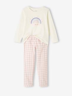 Maedchenkleidung-Schlafanzüge & Nachthemden-Mädchen Schlafanzug mit Flanellhose, Regenbogen