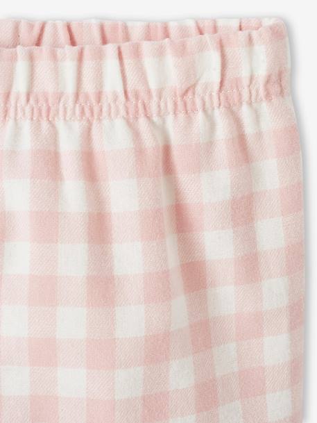 Mädchen Schlafanzug mit Flanellhose, Regenbogen rosa 7