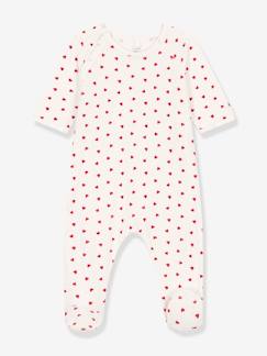 Babymode-Strampler & Schlafanzüge-Baby Samt-Strampler mit Herzen PETIT BATEAU