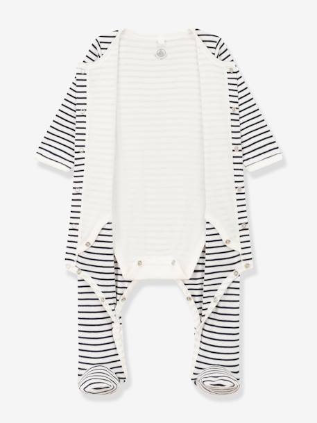 Baby 2-in-1-Strampler Bodyjama PETIT BATEAU - weiß bedruckt - 4