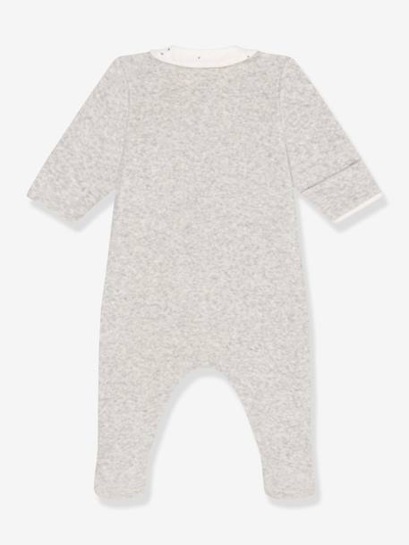 Baby Samt-Strampler PETIT BATEAU grau 2