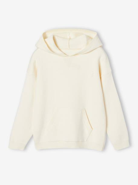 Mädchen Kapuzenpullover Oeko-Tex - camel+wollweiß - 4