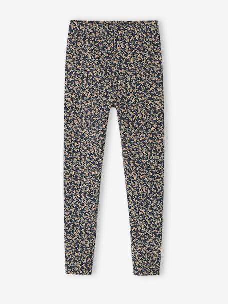 Mädchen Leggings - graugrün+hellblau+marine+pfirsich+schokolade+wollweiß - 7