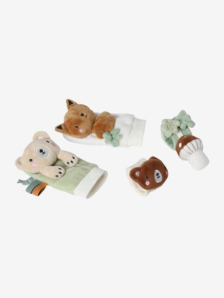 Baby Rassel-Set: Armbänder & Socken GRÜNER WALD braun 4