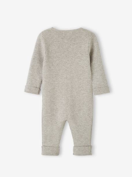 Baby Overall, lange Ärmel Oeko-Tex - beige meliert+grau meliert+nachtblau - 7