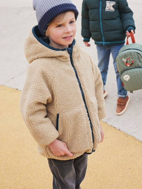 Jungen Wende-Steppjacke marine+tannengrün 12