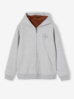 Jungenkleidung-Pullover, Strickjacken, Sweatshirts-Strickjacken-Jungen Kapuzensweatjacke, Teddyfleece-Futter