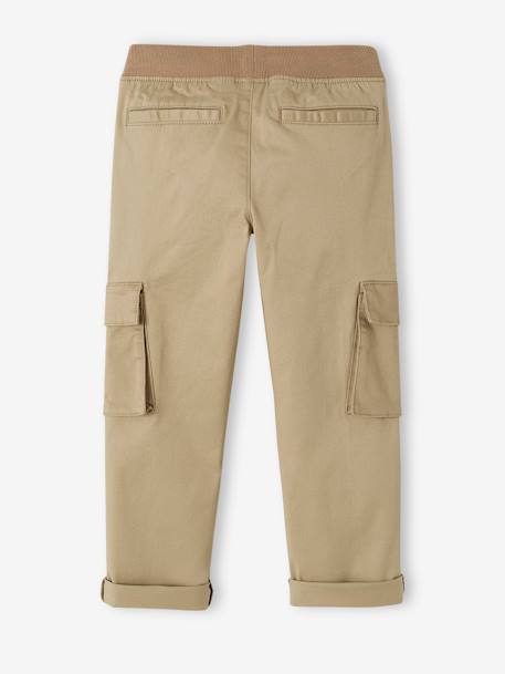 Jungen Cargohose mit Dehnbund, Hüftweite REGULAR - bronze - 3