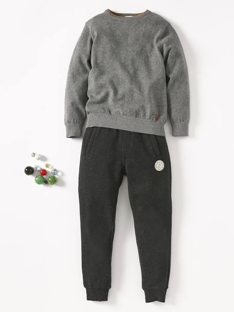 Jungen Sweathose BASIC Oeko-Tex - dunkelblau+grau meliert+marine meliert+rot+schwarz+schwarz meliert+senfgelb+tannengrün+weiß meliert - 34