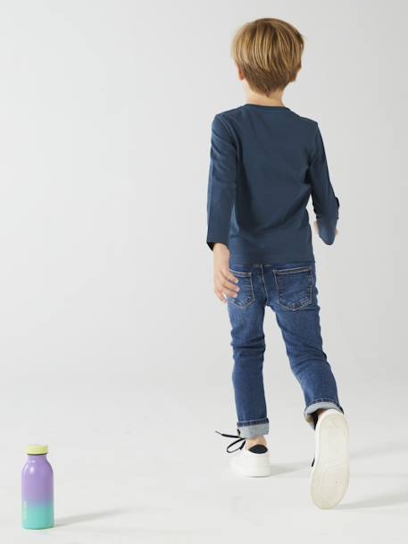 Jungen Shirt BASIC Oeko-Tex beige meliert+graublau+marine+nachtblau+pekannuss+weiß meliert 17