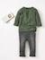 Jungen Baby Henley-Shirt BASIC, personalisierbar Oeko-Tex dunkelgrün+nachtblau+pfirsich+sand 3