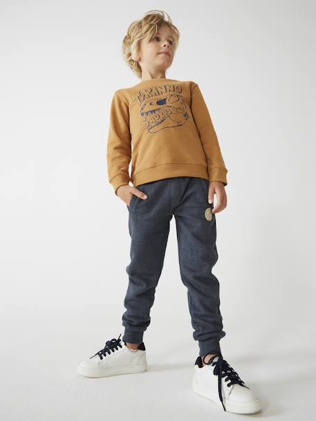 Jungen Sweathose BASIC Oeko-Tex - dunkelblau+grau meliert+marine meliert+rot+schwarz+schwarz meliert+senfgelb+tannengrün+weiß meliert - 15