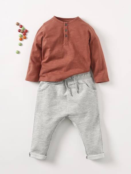 Sweathose für Jungen Baby  BASIC Oeko-Tex - dunkelblau+dunkelrosa+graublau+graugrün+hellgrau meliert+karamell+sand - 19