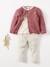 Baby Strickjacke Herz BASIC Oeko-Tex, personalisierbar altrosa+salbeigrün+wollweiß 6