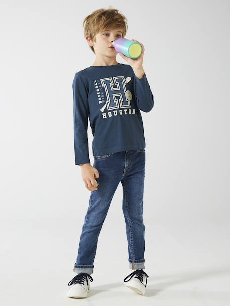 Jungen Shirt BASIC Oeko-Tex beige meliert+graublau+marine+nachtblau+pekannuss+weiß meliert 15