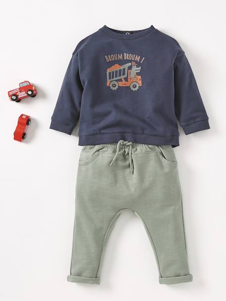 Sweathose für Jungen Baby  BASIC Oeko-Tex dunkelblau+dunkelrosa+graublau+graugrün+hellgrau meliert+karamell+sand 15