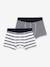 2er-Pack Jungen Boxershorts mit Streifen PETIT BATEAU, Bio-Baumwolle set weiß 1