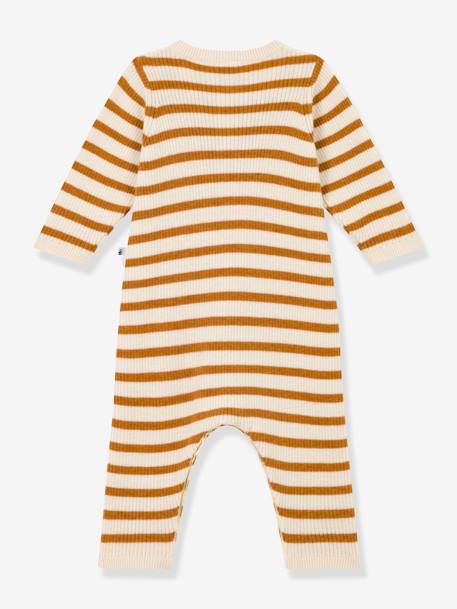 Baby Strickoverall mit Streifen PETIT BATEAU - beige - 2