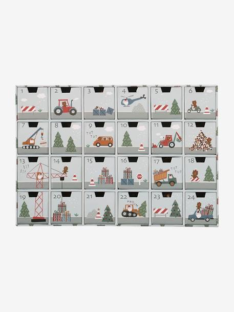 Kinder Adventskalender mit Spielzeug aus Holz FSC® hellgrau/fahrzeuge+hellgrau/waldtiere+natur+rot 5