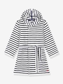 Maedchenkleidung-Bademäntel-Kinder Bademantel aus Frottee PETIT BATEAU, Streifen