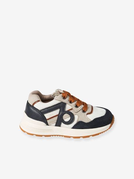 Baby Sneakers mit Reißverschluss - jeansblau+weiß/marine/braun - 9