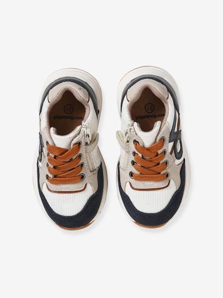 Baby Sneakers mit Reißverschluss - jeansblau+weiß/marine/braun - 11