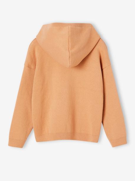 Mädchen Kapuzenpullover Oeko-Tex - camel+wollweiß - 2