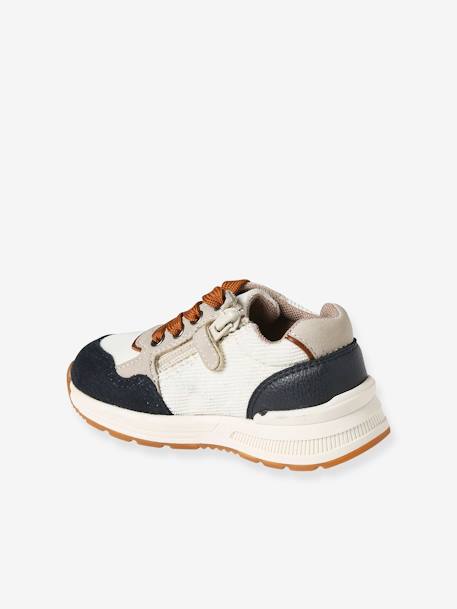Baby Sneakers mit Reißverschluss - jeansblau+weiß/marine/braun - 10