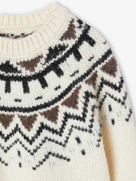 Jungen Jacquard-Pullover beige+schieferblau 5