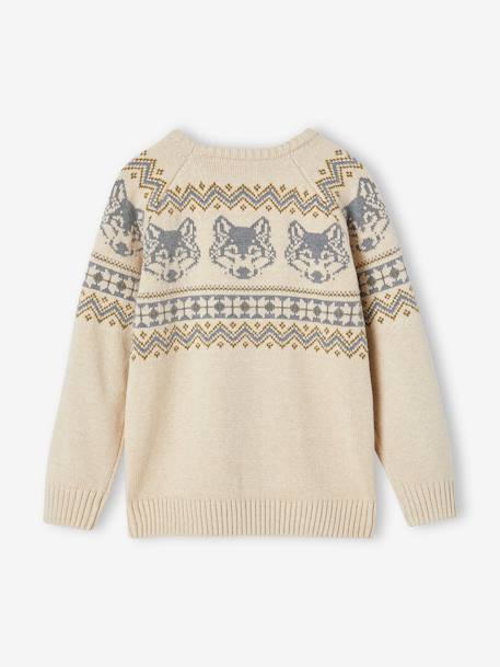 Jungen Pullover, Jacquardmuster Oeko-Tex weiß meliert 2