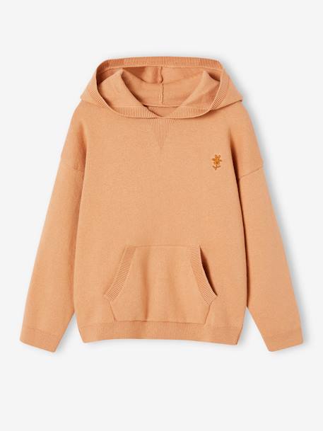 Mädchen Kapuzenpullover Oeko-Tex camel+wollweiß 1