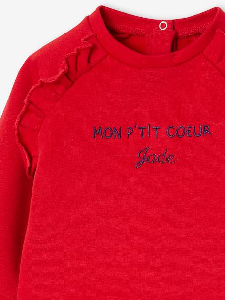 Baby Sweatshirt MON P'TIT COEUR, personalisierbar - rot - 3