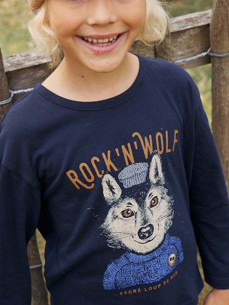 Jungen Shirt mit Recycling-Baumwolle - marine - 1