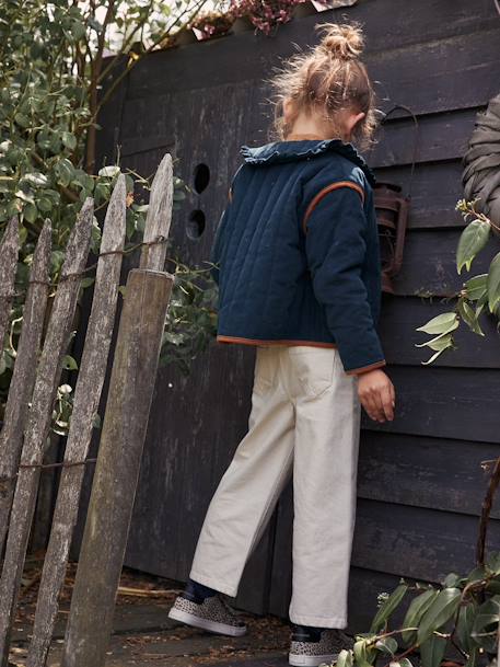 Mädchen Cordjacke in gesteppter Optik - tannengrün - 9