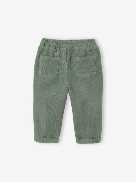 Baby Cordhose mit Dehnbund graublau+moosgrün+nachtblau 5