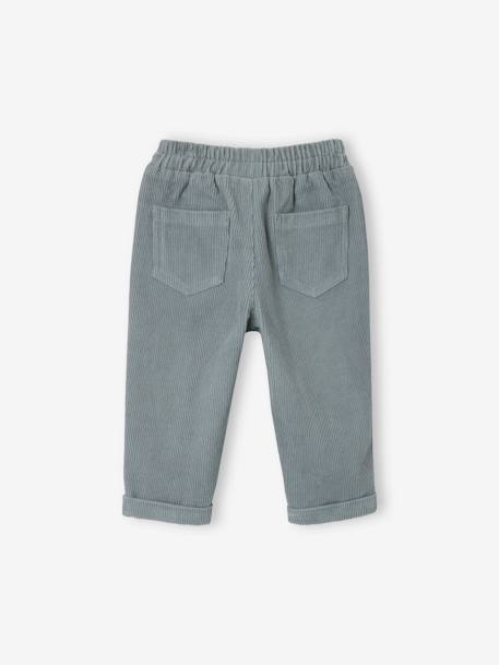 Baby Cordhose mit Dehnbund graublau+moosgrün+nachtblau 2