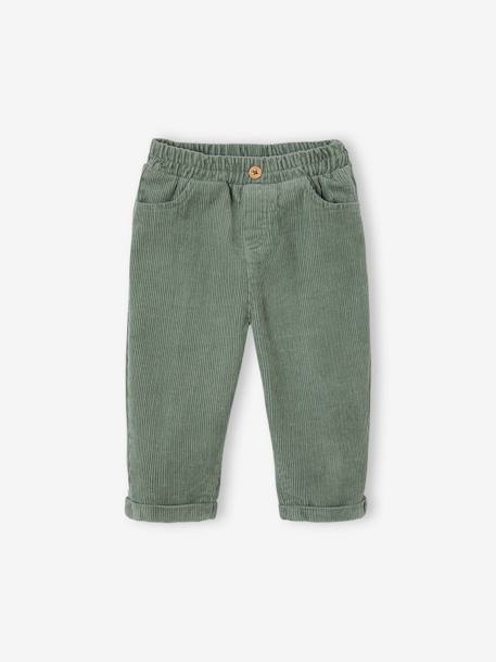 Baby Cordhose mit Dehnbund graublau+moosgrün+nachtblau 4