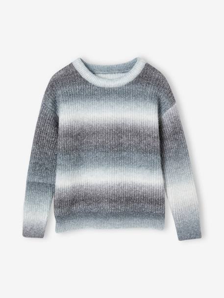 Jungen Pullover mit Farbverlauf grau meliert 2