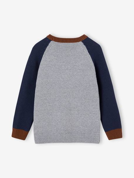 Jungen Pullover mit Jacquard-Motiv grau meliert 3