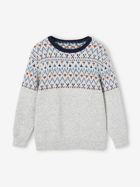 Jungen Jacquard-Pullover - beige meliert - 2