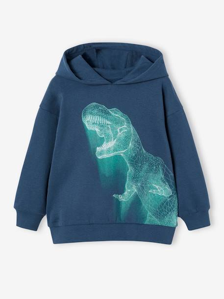 Jungen Dino-Kapuzensweatshirt nachtblau 1