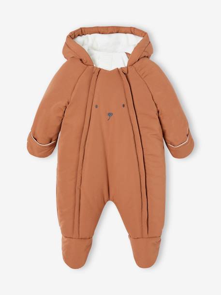 Baby Winter-Overall mit Fleecefutter, Wattierung Recycling-Polyester beige+schokolade 6