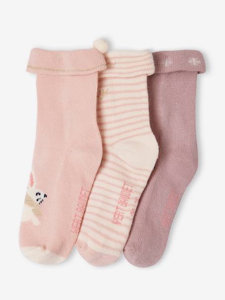 Mädchen Baby Weihnachts-Geschenkset Socken Oeko-Tex altrosa 4