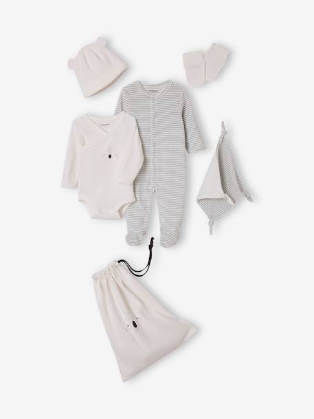 Baby-Set, 6 Teile Oeko-Tex - beige+graublau - 7