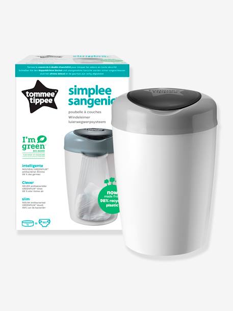 Windeleimer Sangenic Simplee TOMMEE TIPPEE inkl. 1 Nachfüllkassette - weiß/grau - 1