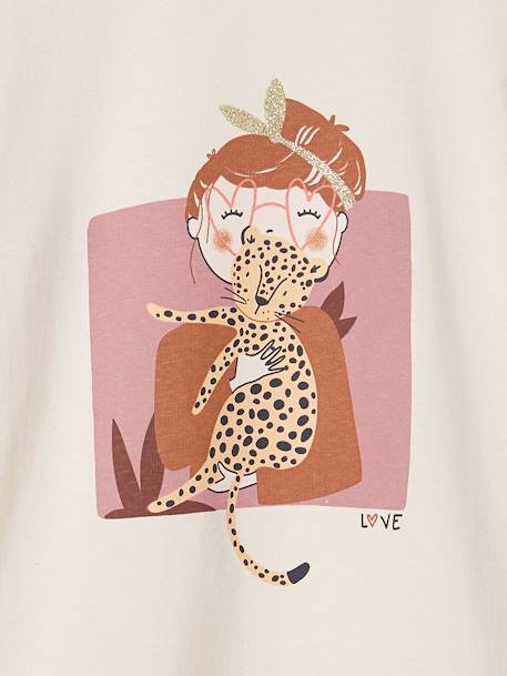 Mädchen Shirt - hellbeige/leopard - 3