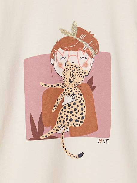 Mädchen Shirt hellbeige/leopard 3