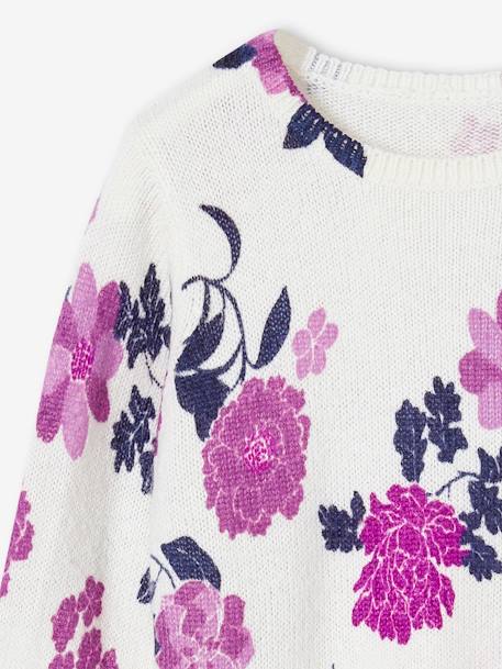 Mädchen Pullover mit Blumen rosa bedruckt 3