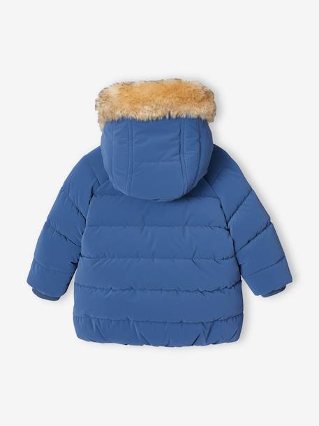 Jungen Baby Winterjacke mit Recycling-Polyester indigo-blau+kurkuma 3