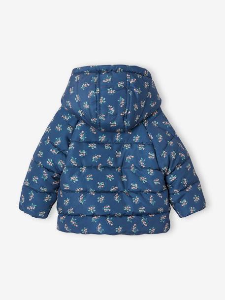 Gefütterte Baby Steppjacke, Wickelform, Recycling-Polyester - dunkelblau+zartrosa - 3